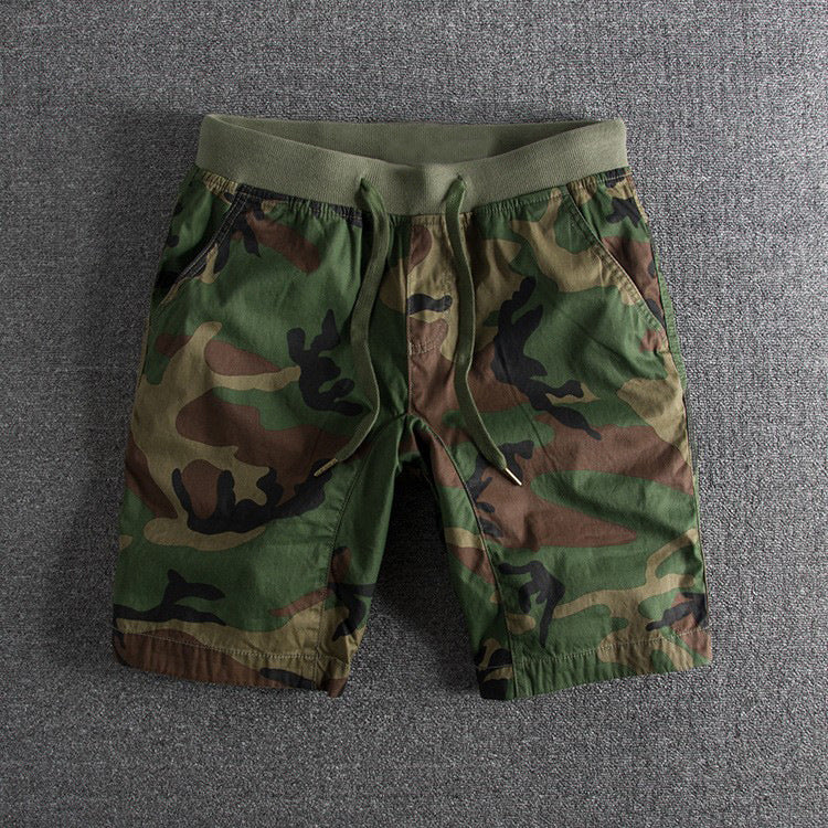 Men's Cotton Camouflage Stretch Waist Shorts