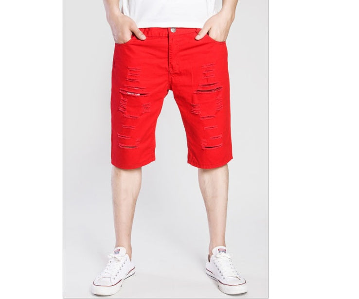 Men's Hole Washed Shorts