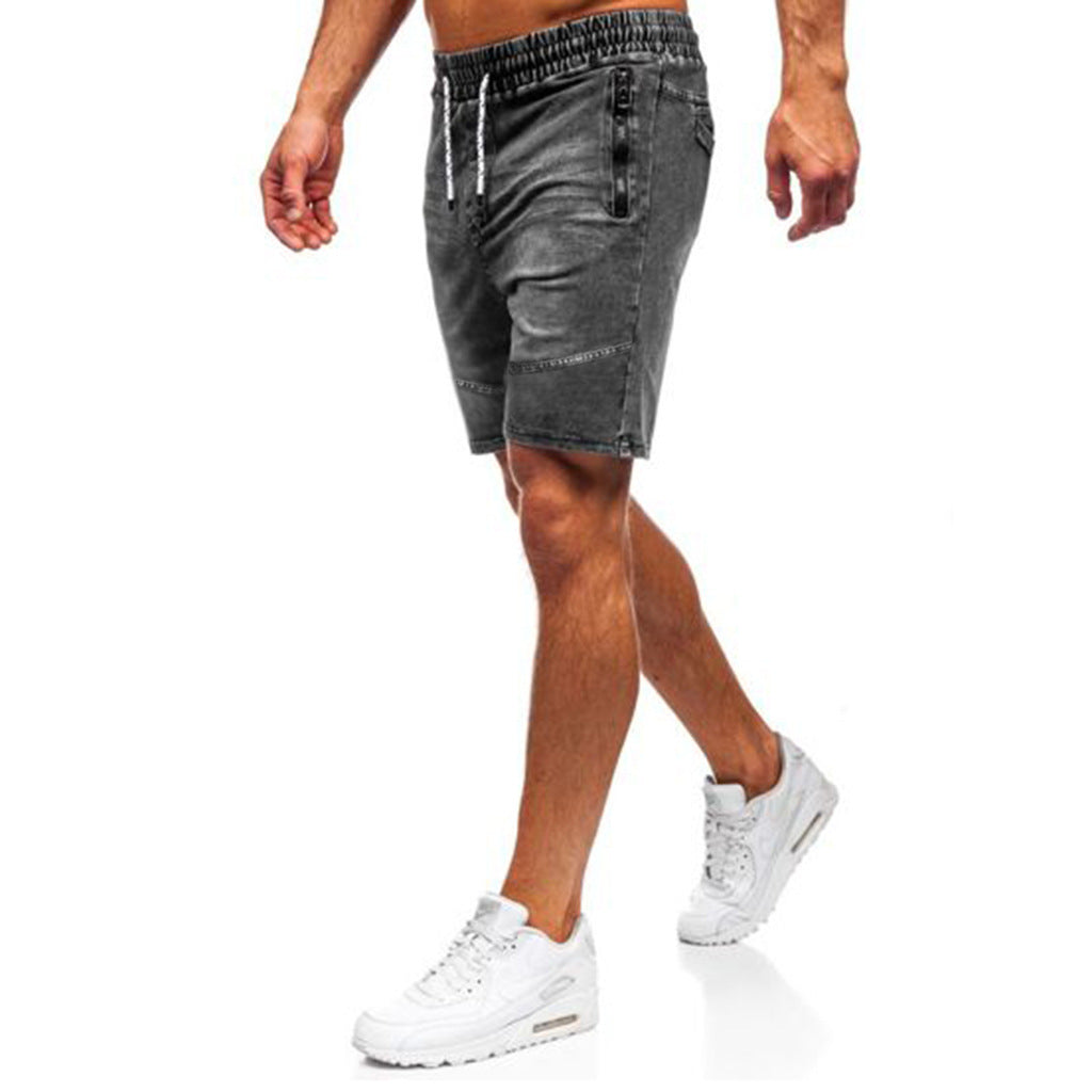 Men's Elastic Tether Denim Shorts