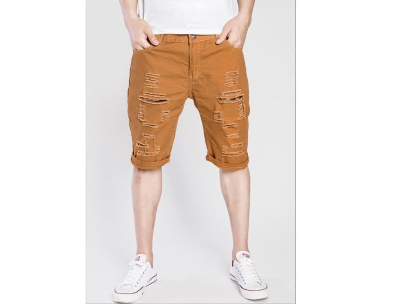 Men's Hole Washed Shorts