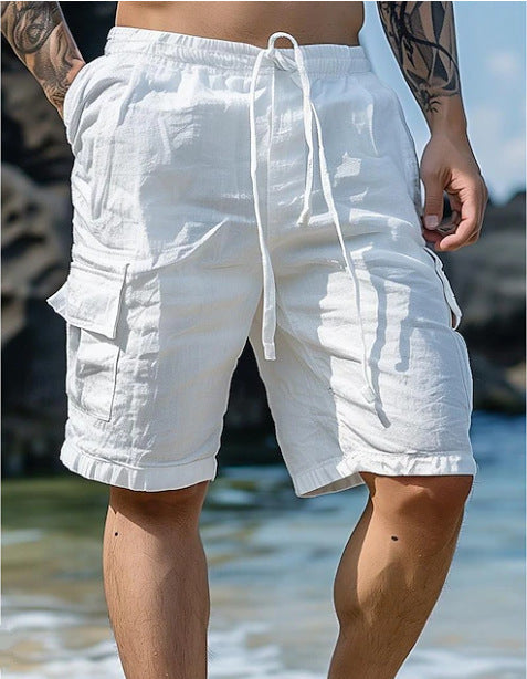 Cotton Linen Drawstring Shorts