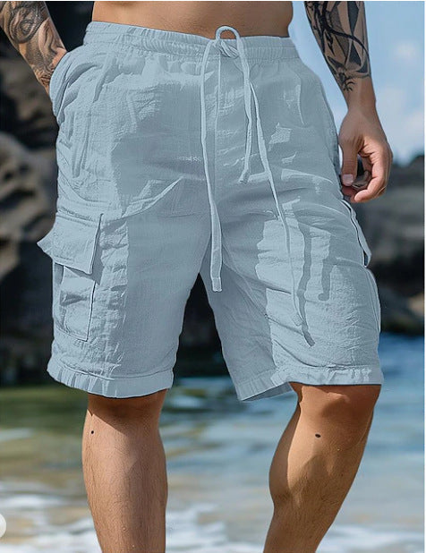 Cotton Linen Drawstring Shorts