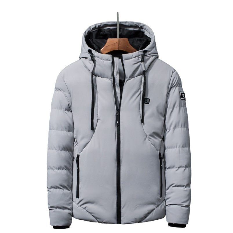 New Men Women Cotton Coat USB Smart Electric Heated Jackets Winter Thicken Down Outdoor Hiking Ski Clothing 7XL