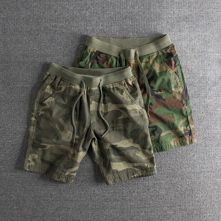 Men's Cotton Camouflage Stretch Waist Shorts