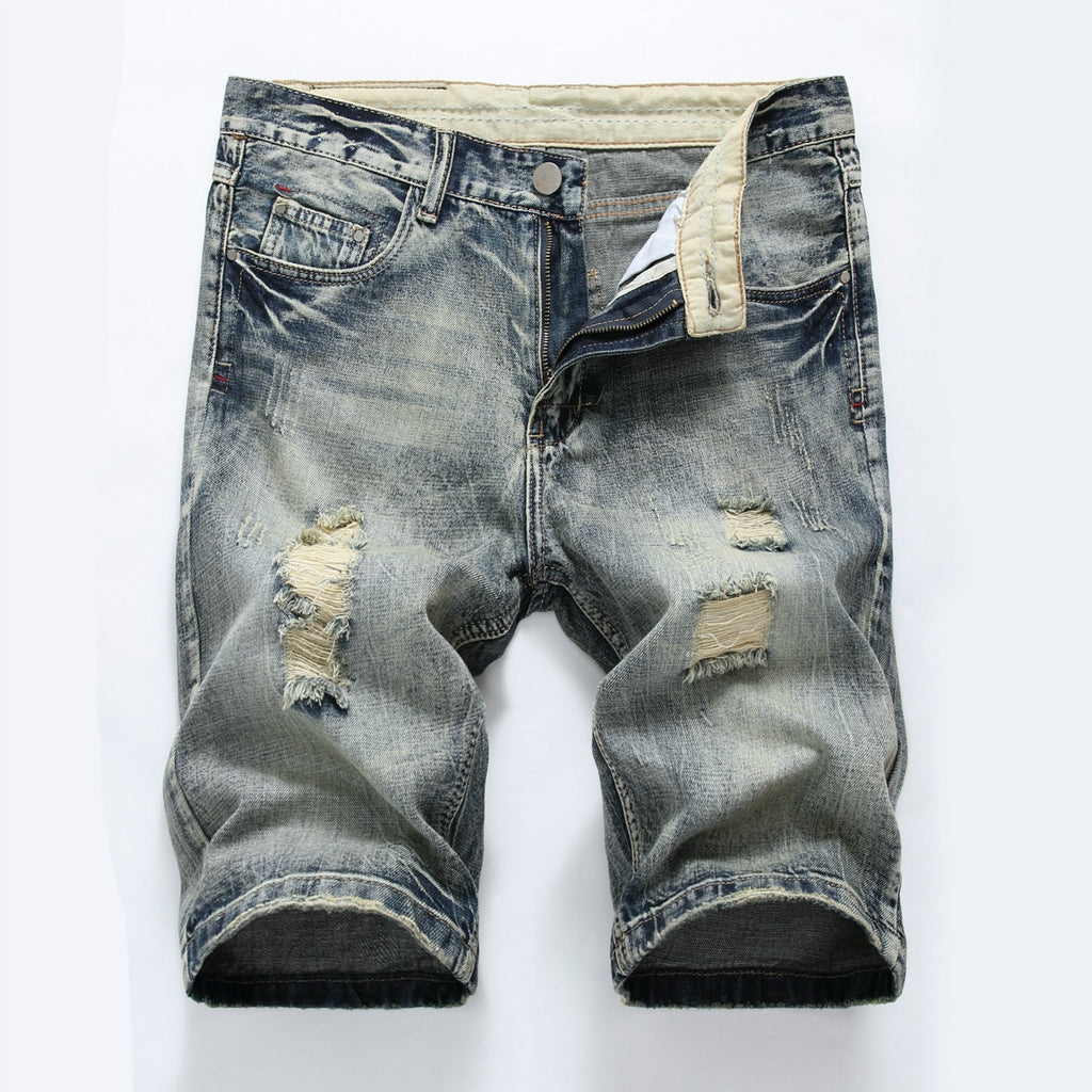 Men's Distressed Denim Shorts