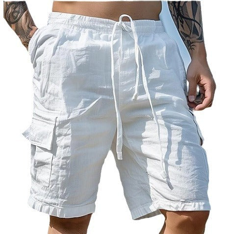 Cotton Linen Drawstring Shorts