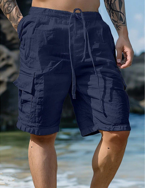 Cotton Linen Drawstring Shorts