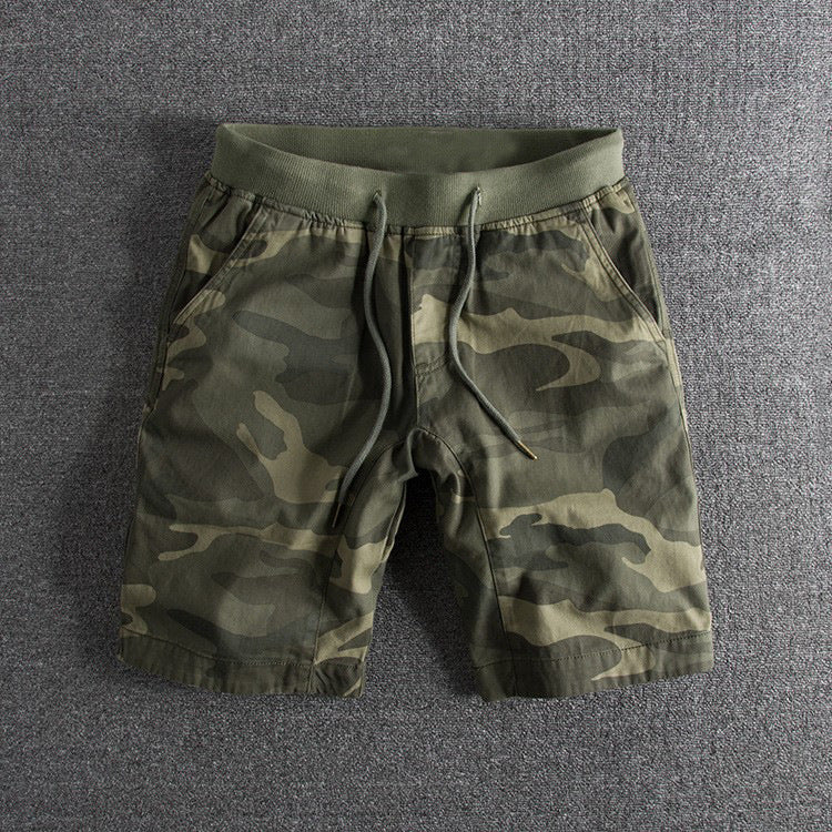 Men's Cotton Camouflage Stretch Waist Shorts