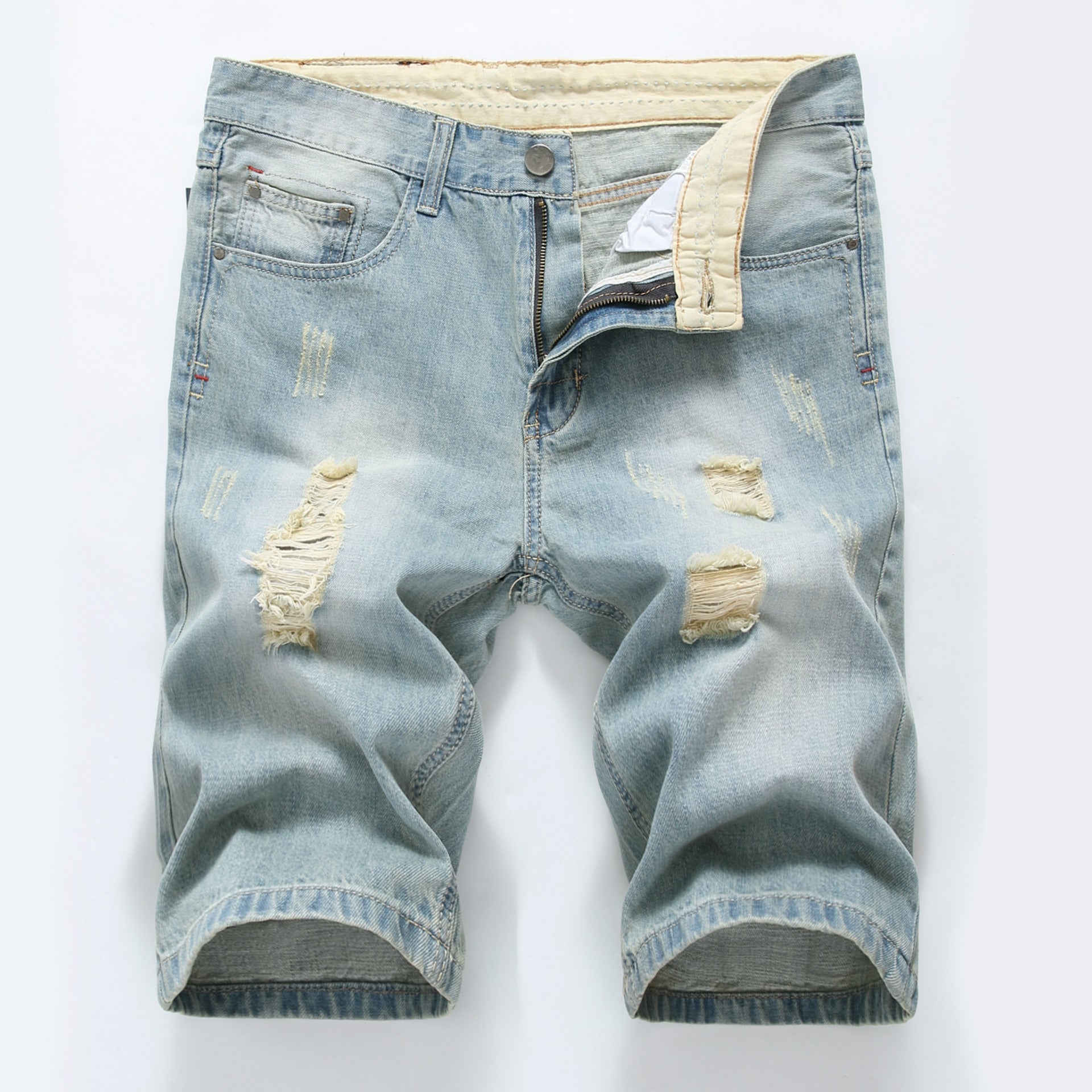 Men's Distressed Denim Shorts